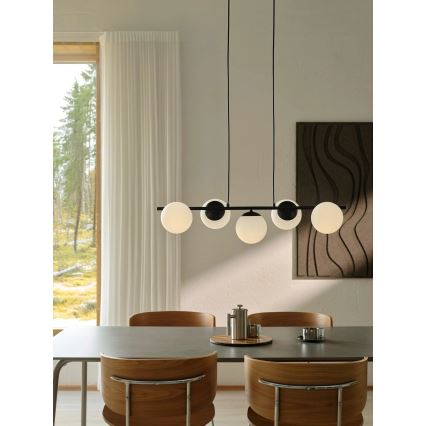 Nordlux - Lampadario a sospensione LILLY su cavo 5xE14/10W/230V nero