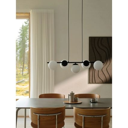 Nordlux - Lampadario a sospensione LILLY su cavo 5xE14/10W/230V nero