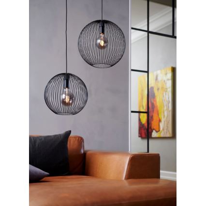Nordlux - Lampadario a sospensione su cavo BERONI 1xE27/60W/230V nero
