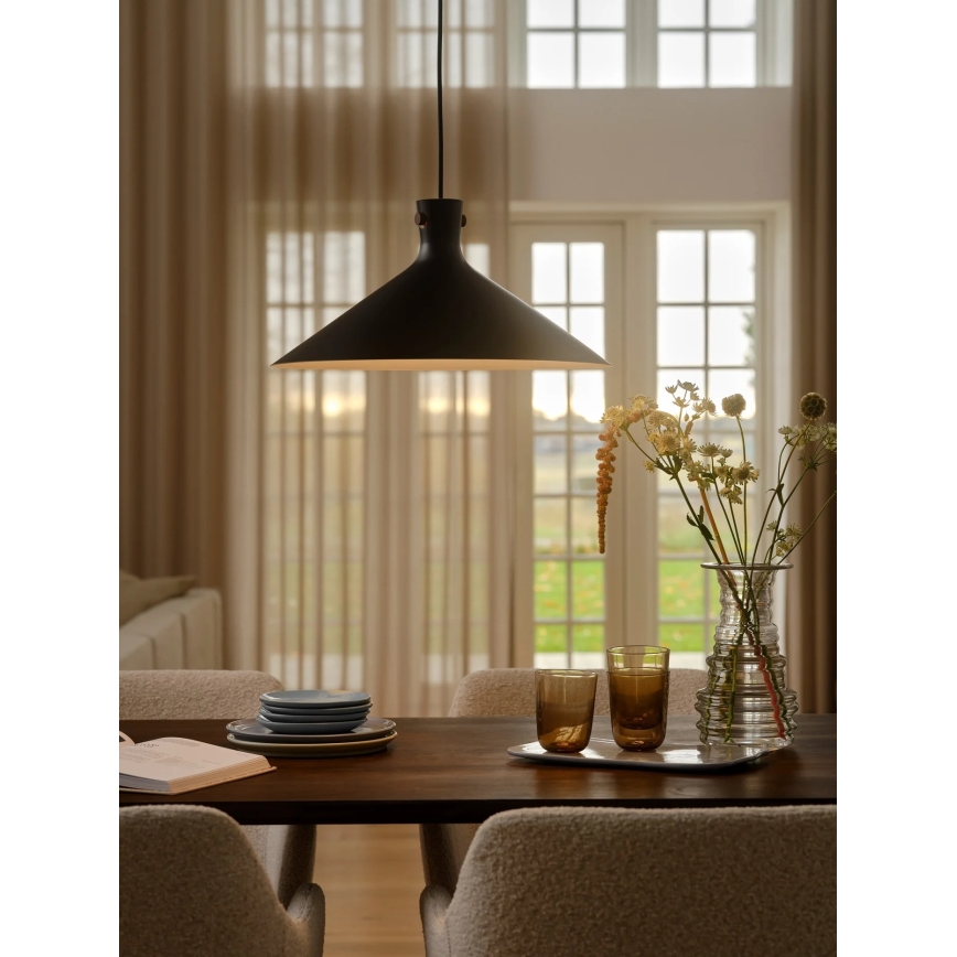 Nordlux - Lampadario a sospensione su cavo DORINA 1xE27/60W/230V nero Ø 45 cm