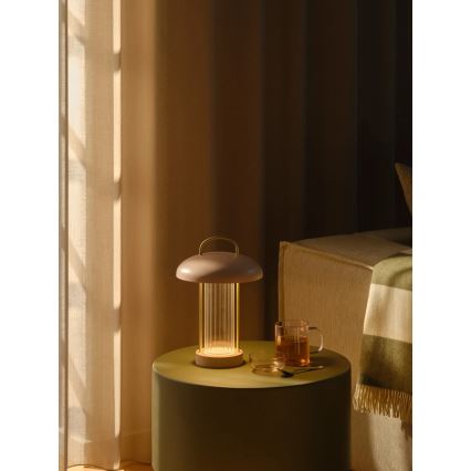 Nordlux - Lampada da tavolo ricaricabile dimmerabile a LED con controllo a sfioramento MIRANO LED/3W/3,7V rosa