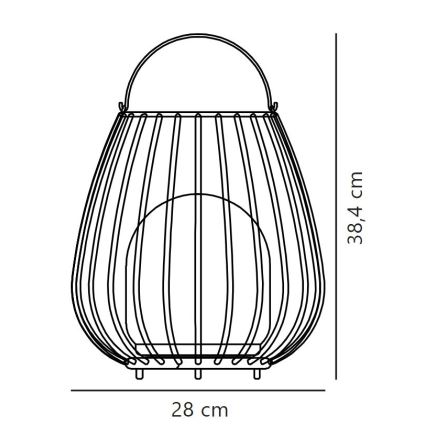 Nordlux - Luce portatile a LED dimmerabile per esterni JIM TO-GO LED/3W/3,7V IP54 5000 mAh nero