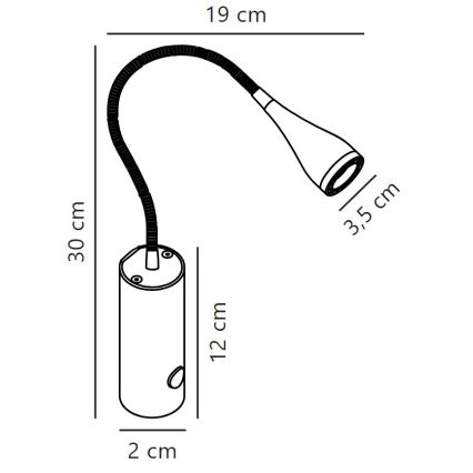 Nordlux - Luce Spot da parete a LED MENTO LED/3W/230V bianco