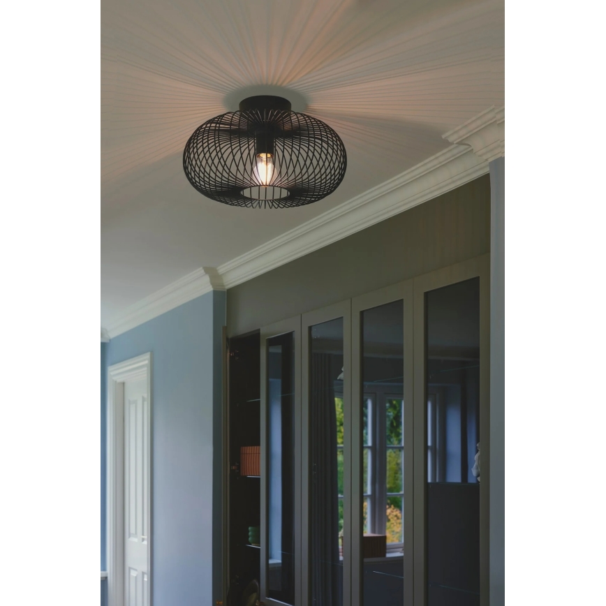 Nordlux - Plafoniera BERONI 1xE27/60W/230V Ø 40,3 cm nera