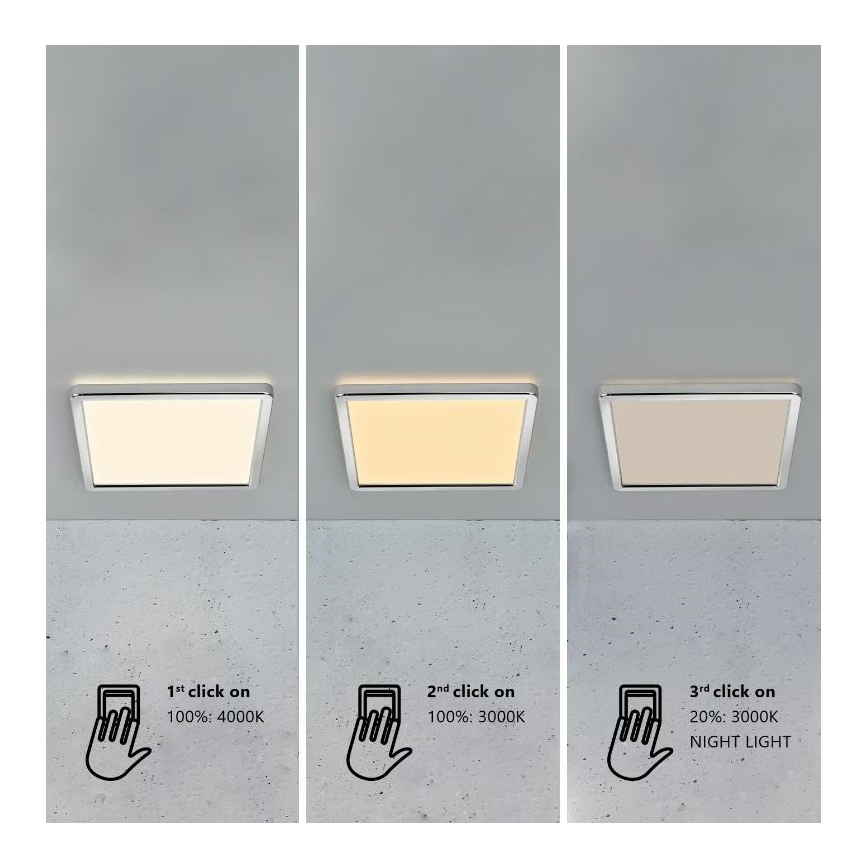 Nordlux - Plafoniera da bagno dimmerabile a LED OJA LED/14,5W/230V 3000/4000K IP54 30x30 cm