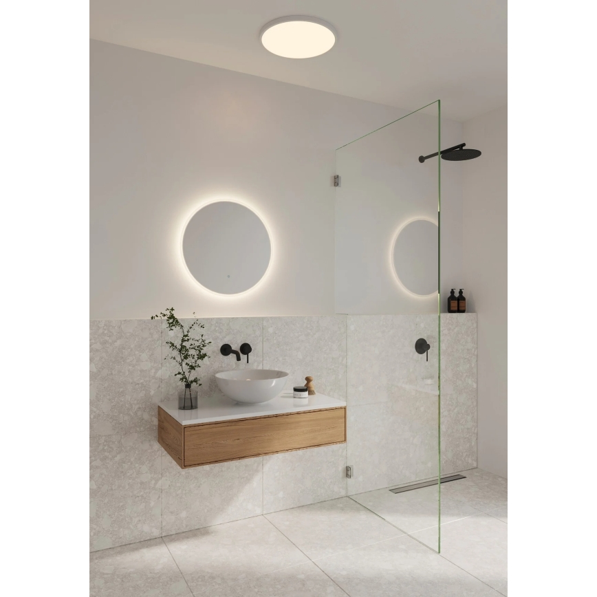 Nordlux - Specchio da bagno retroilluminato a LED DOVINA, 20 W, 230 V, 4000 K, Ø 60 cm, IP44