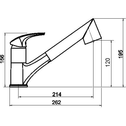 Novaservis - Miscelatore da cucina METALIA con doccetta estraibile, finitura cromata lucida