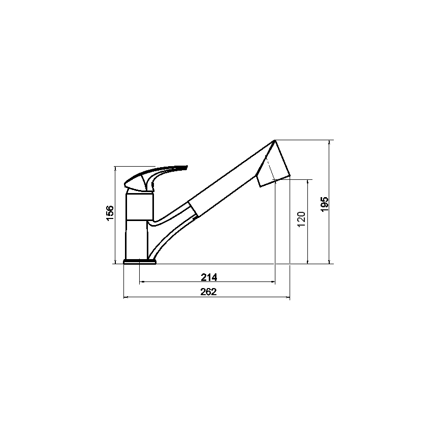 Novaservis - Miscelatore da cucina METALIA con doccetta estraibile, finitura cromata lucida