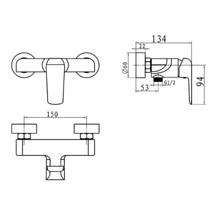 Novaservis - Miscelatore per doccia NOBLESS TINA in cromo lucido