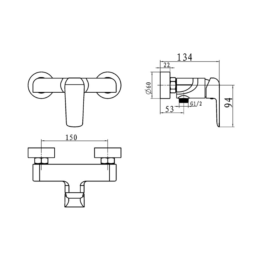 Novaservis - Miscelatore per doccia NOBLESS TINA in cromo lucido