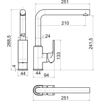 Novaservis - Miscelatore per lavello NOBLESS SHARP, finitura cromata lucida