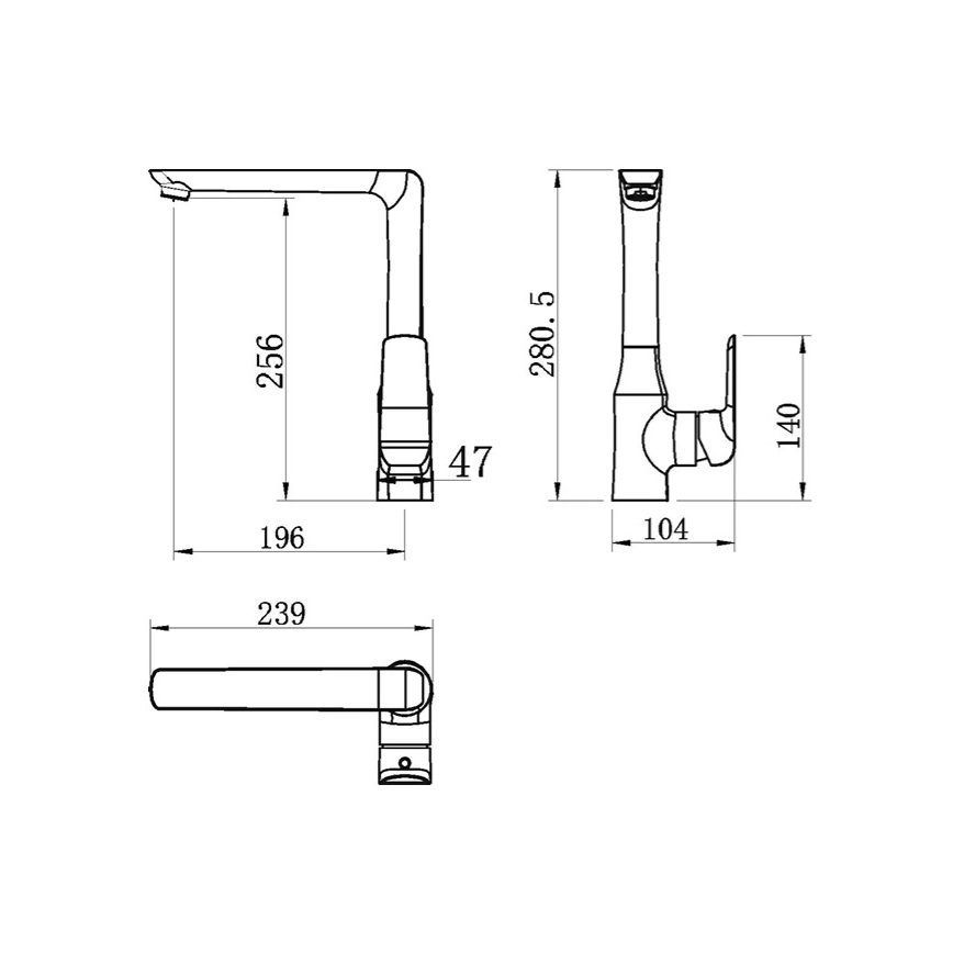 Novaservis - Miscelatore per lavello NOBLESS TINA nero