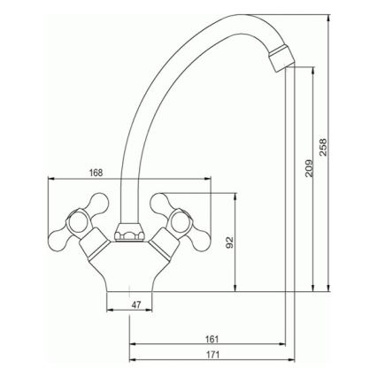 Novaservis - Miscelatore per lavello TITANIA RETRO cromo lucido