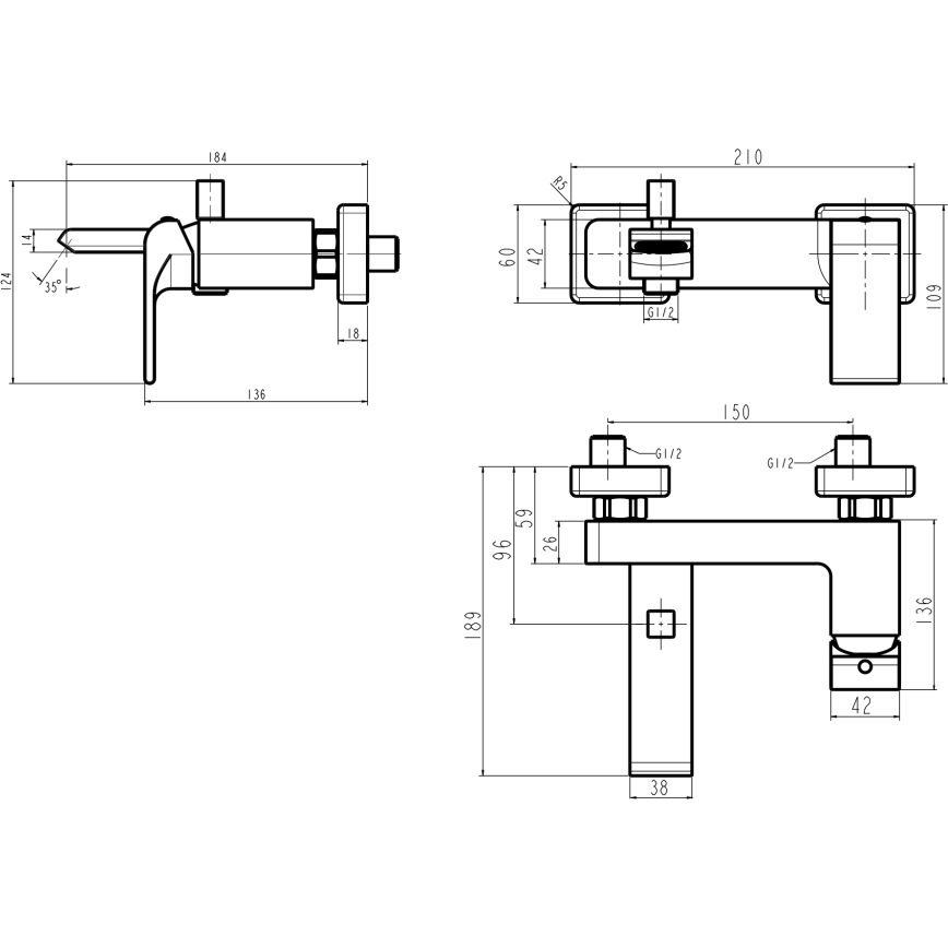 Novaservis - Miscelatore per vasca NOBLESS SHARP, cromo lucido