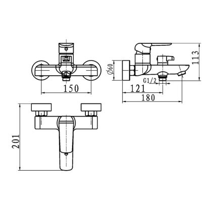 Novaservis - Miscelatore per vasca NOBLESS TINA bianco