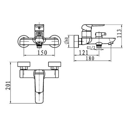 Novaservis - Miscelatore per vasca NOBLESS TINA cromo lucido