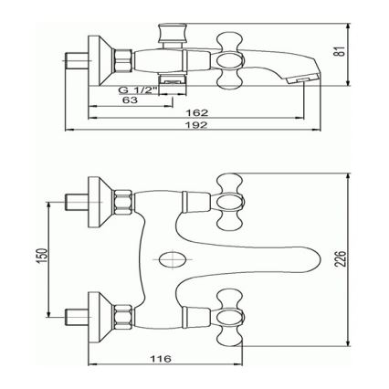 Novaservis - Miscelatore per vasca TITANIA RETRO, cromo lucido
