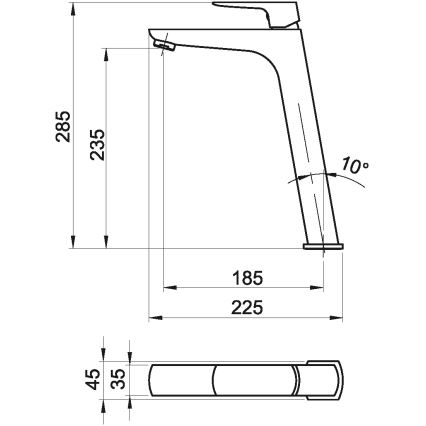 Novaservis - Rubinetto del lavandino NOBLESS EGO 28,5 cm cromo lucido