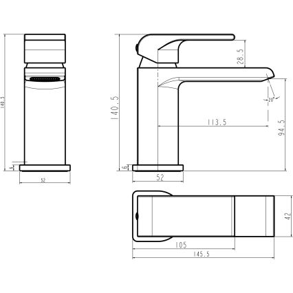 Novaservis - Rubinetto per lavabo NOBLESS SHARP, cromo lucido