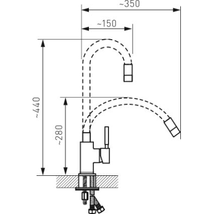 Novaservis - Rubinetto per lavello con braccio flessible acciaio inossidabile/grigio