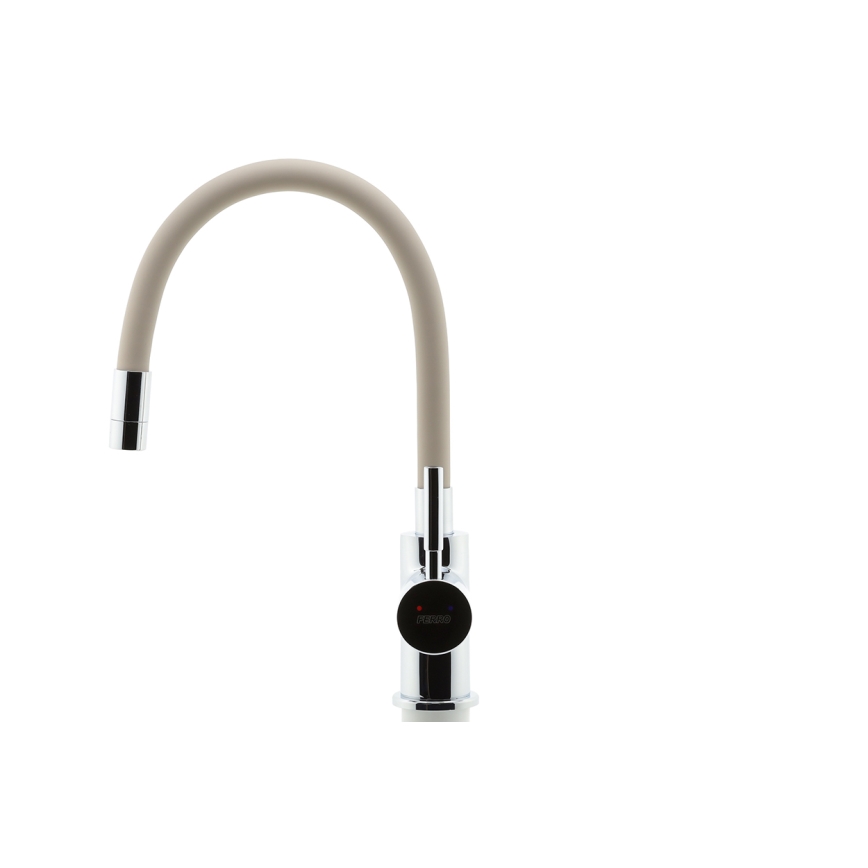 Novaservis - Rubinetto per lavello con braccio flessible cromo lucido/beige