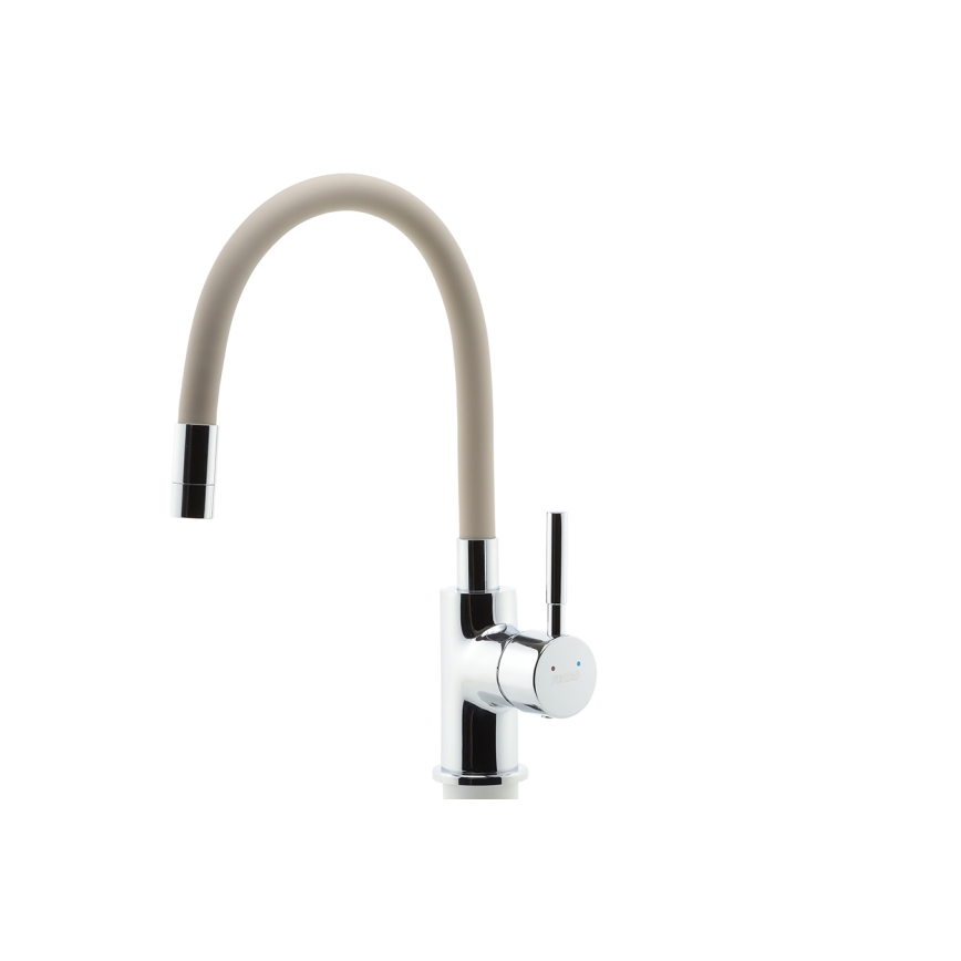 Novaservis - Rubinetto per lavello con braccio flessible cromo lucido/beige