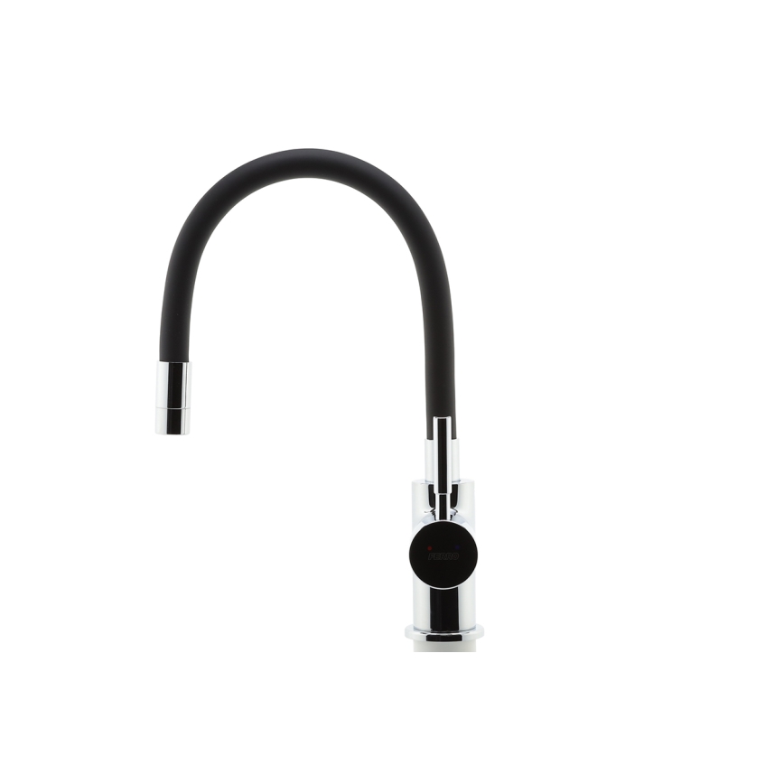 Novaservis - Rubinetto per lavello con braccio flessible cromo lucido/opaco nero