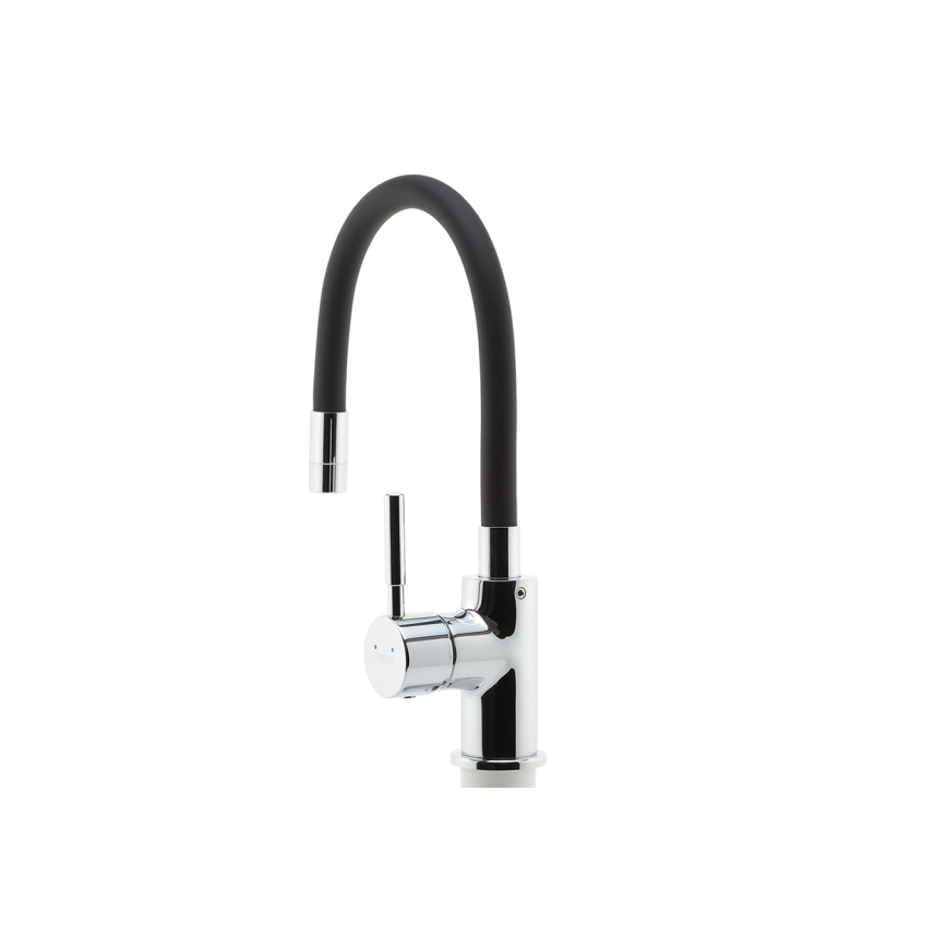Novaservis - Rubinetto per lavello con braccio flessible cromo lucido/opaco nero