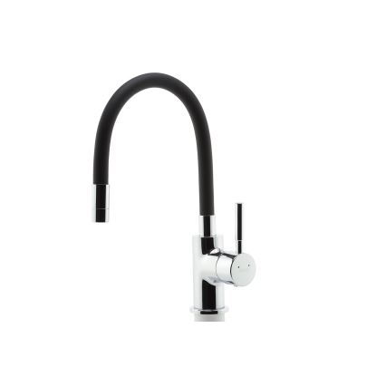 Novaservis - Rubinetto per lavello con braccio flessible cromo lucido/opaco nero