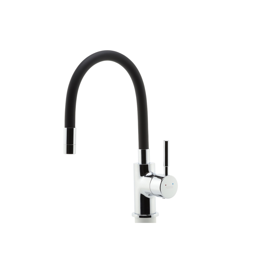 Novaservis - Rubinetto per lavello con braccio flessible cromo lucido/opaco nero