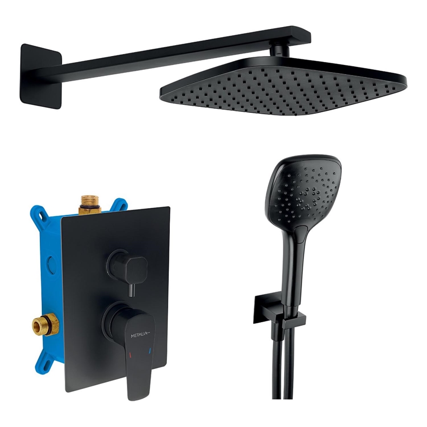 Novaservis - Set doccia con rubinetto a incasso METALIA ECO opaco nero