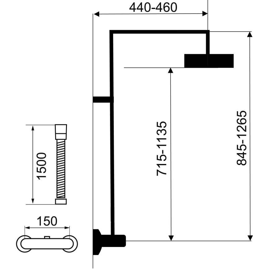 Novaservis - Set doccia con rubinetto termostatico METALIA ECO cromo lucido
