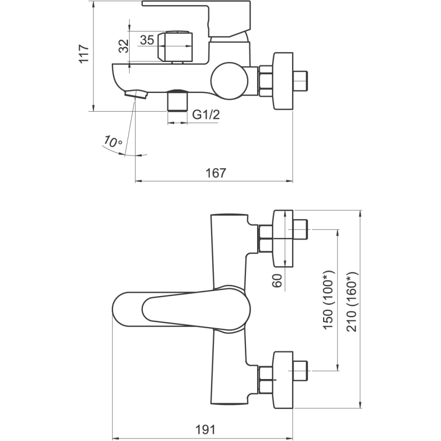 Novaservis - Set per vasca con miscelatore TITANIA FRESH ECO, cromo lucido