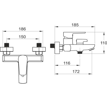 Novaservis - Set vasca con miscelatore METALIA nero