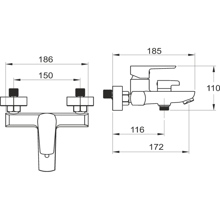 Novaservis - Set vasca con miscelatore METALIA nero