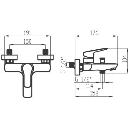Novaservis - Set vasca con rubinetteria METALIA cromo lucido