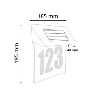Numero civico solare LED LED/1,2V 200 mAh IP44