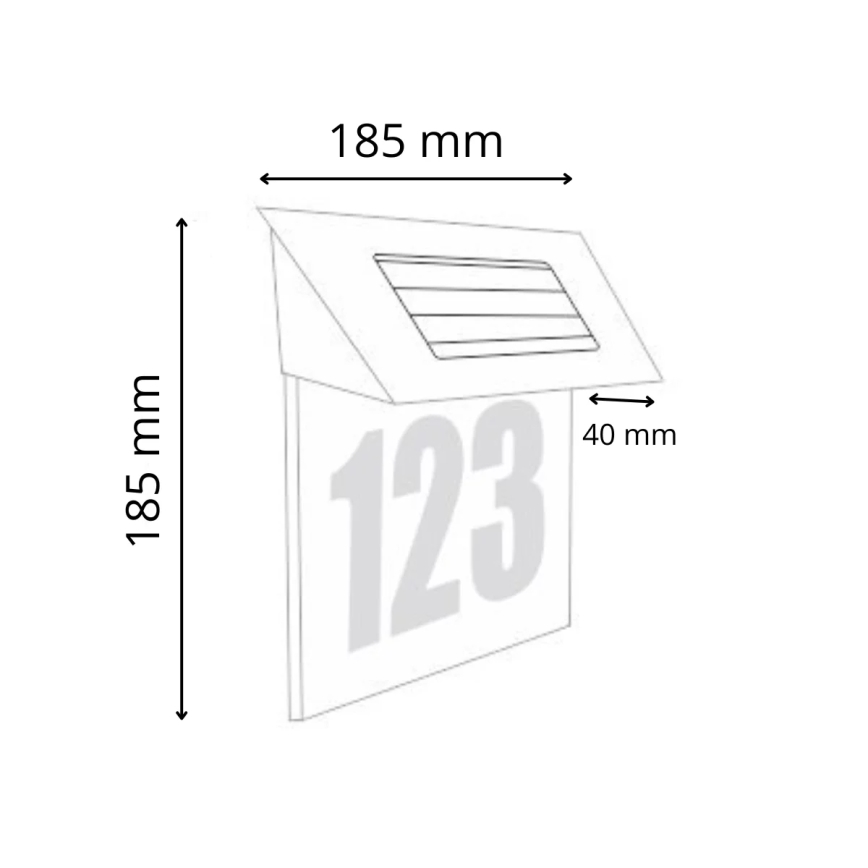 Numero civico solare LED LED/1,2V 200 mAh IP44