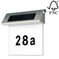 Numero civico solare LED LED/2x0,07W/2,4V IP44 - certificato FSC