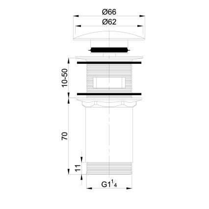 OMNIRES A706BP - Scarico del lavandino CLICK-CLACK diametro 6,6 cm bianco lucido