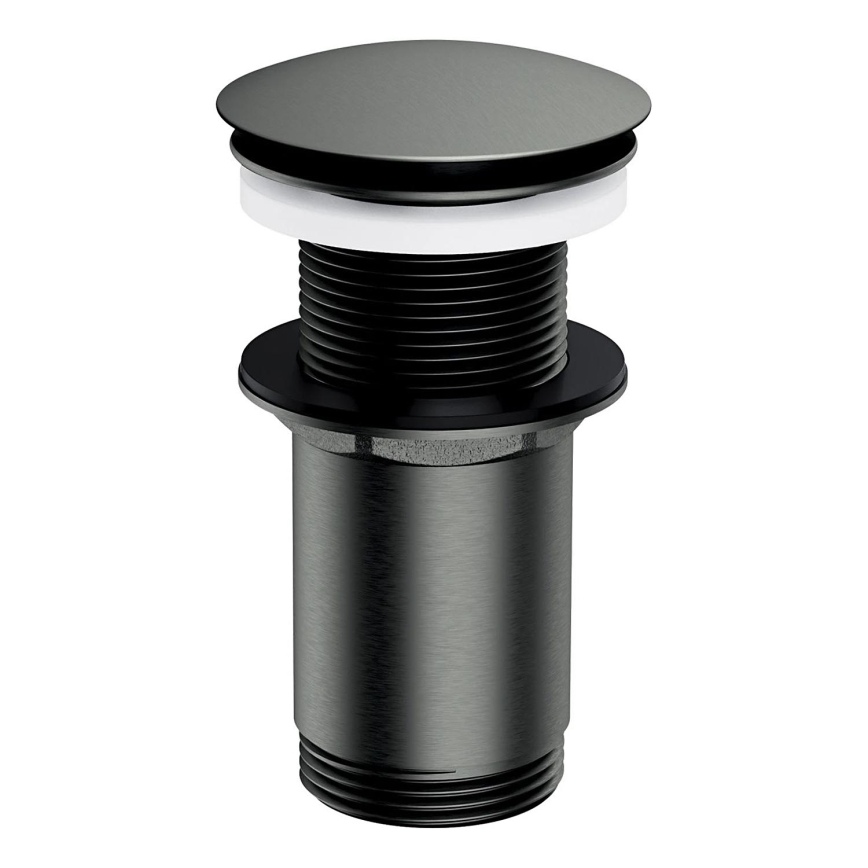 OMNIRES A716GR - Scarico del lavandino CLICK-CLACK diametro 6,6 cm pettinato grafite