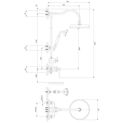 OMNIRES AM5244CR - Set doccia con rubinetto ARMANCE cromo lucido