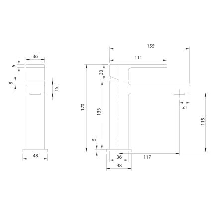 OMNIRES BA7810CR - Miscelatore per lavabo BARETTI 17 cm, cromo lucido