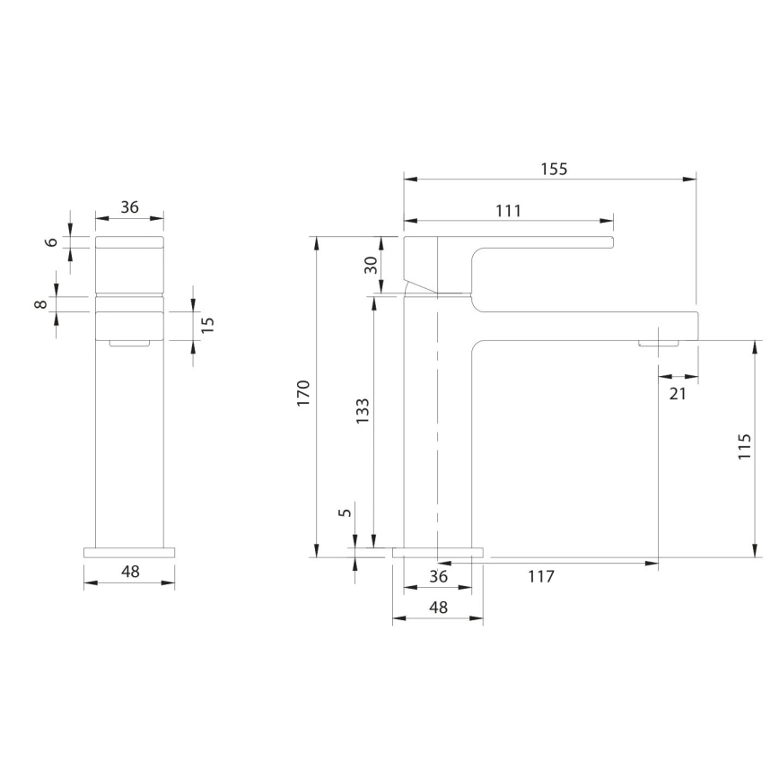 OMNIRES BA7810CR - Miscelatore per lavabo BARETTI 17 cm, cromo lucido