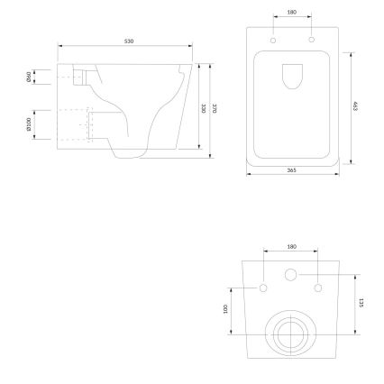 OMNIRES BOSTONMWBP - WC a parete con sedile SoftClose BOSTON ceramiche/bianco lucido