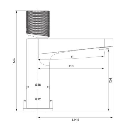 OMNIRES CT8010AT - Miscelatore per lavabo CONTOUR 16,6 cm antracite spazzolato