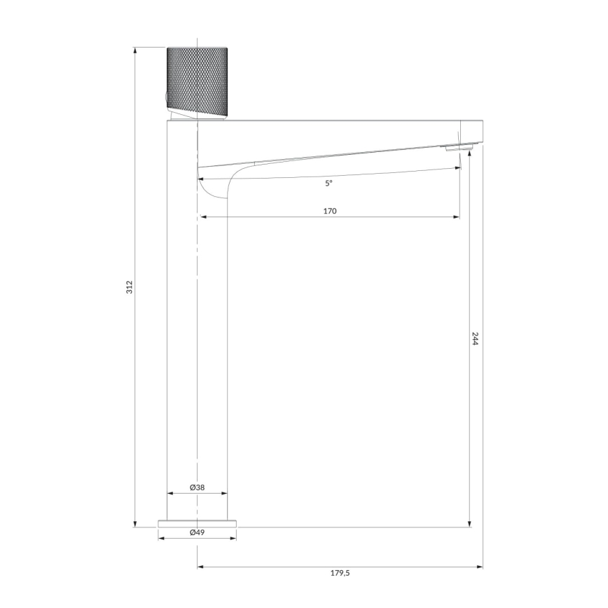 OMNIRES CT8012CR - Rubinetto del lavandino CONTOUR 31,2 cm cromo lucido