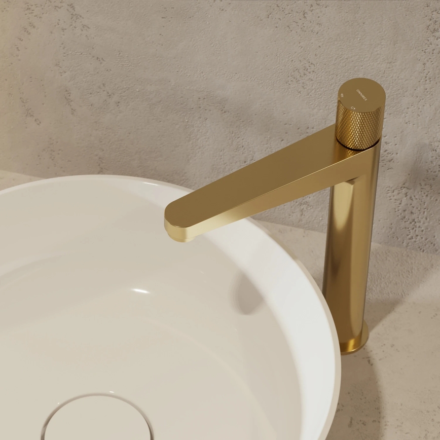 OMNIRES CT8012GLB - Rubinetto del lavandino CONTOUR 31,2 cm molato oro