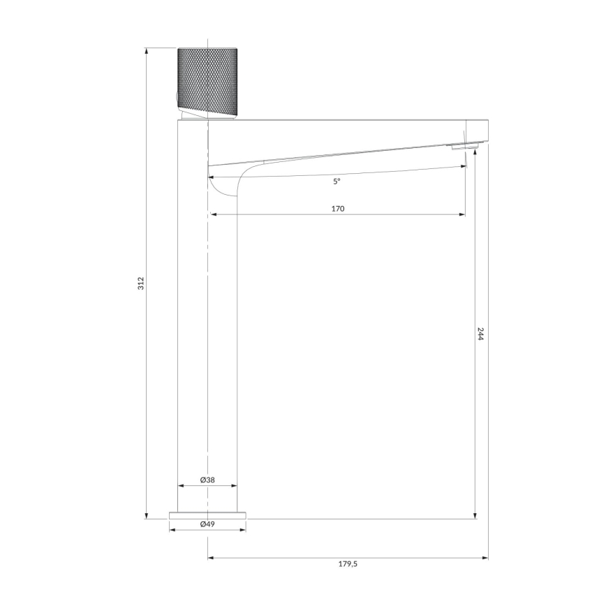 OMNIRES CT8012GLB - Rubinetto del lavandino CONTOUR 31,2 cm molato oro