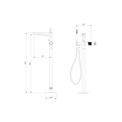 OMNIRES CT8033CR - Indipendente set da bagno con rubinetto CONTOUR cromo lucido